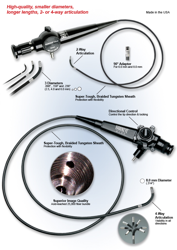 Blue Flexible Borescope Hawkeye