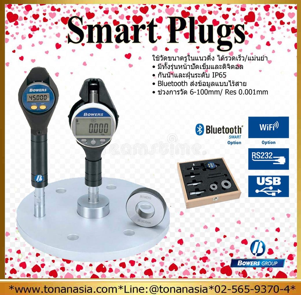 สมาร์ทปลั๊ก ไมโครมิเตอร์วัดรูใน Bowers SmartPlugs