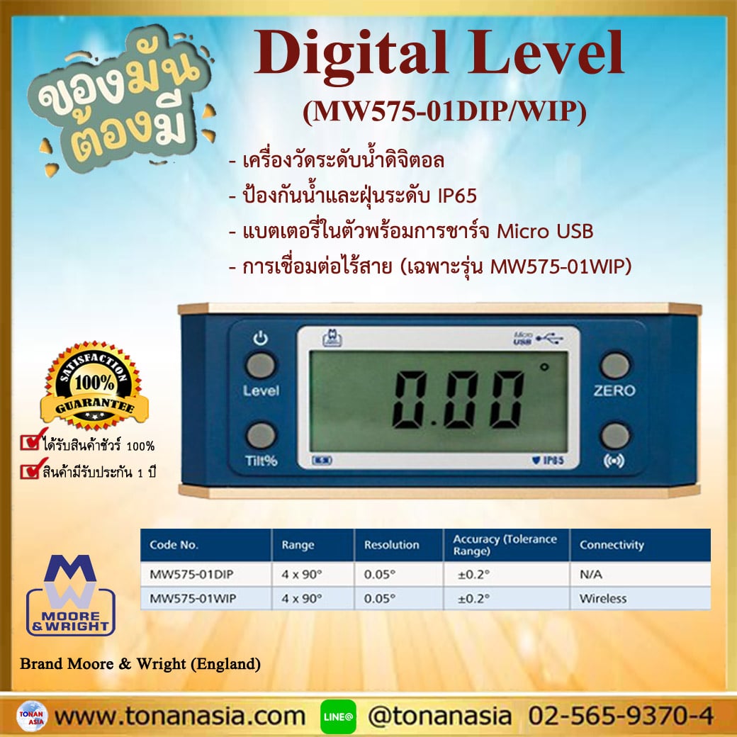 Digital Level เกจวัดระดับ หาฉาก MW575-01DIP/ MW575-01WIP
