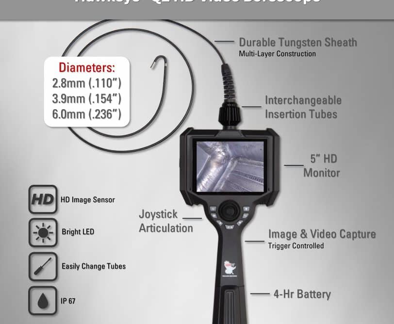 Hawkeye® Q2 HD Video Borescopes
