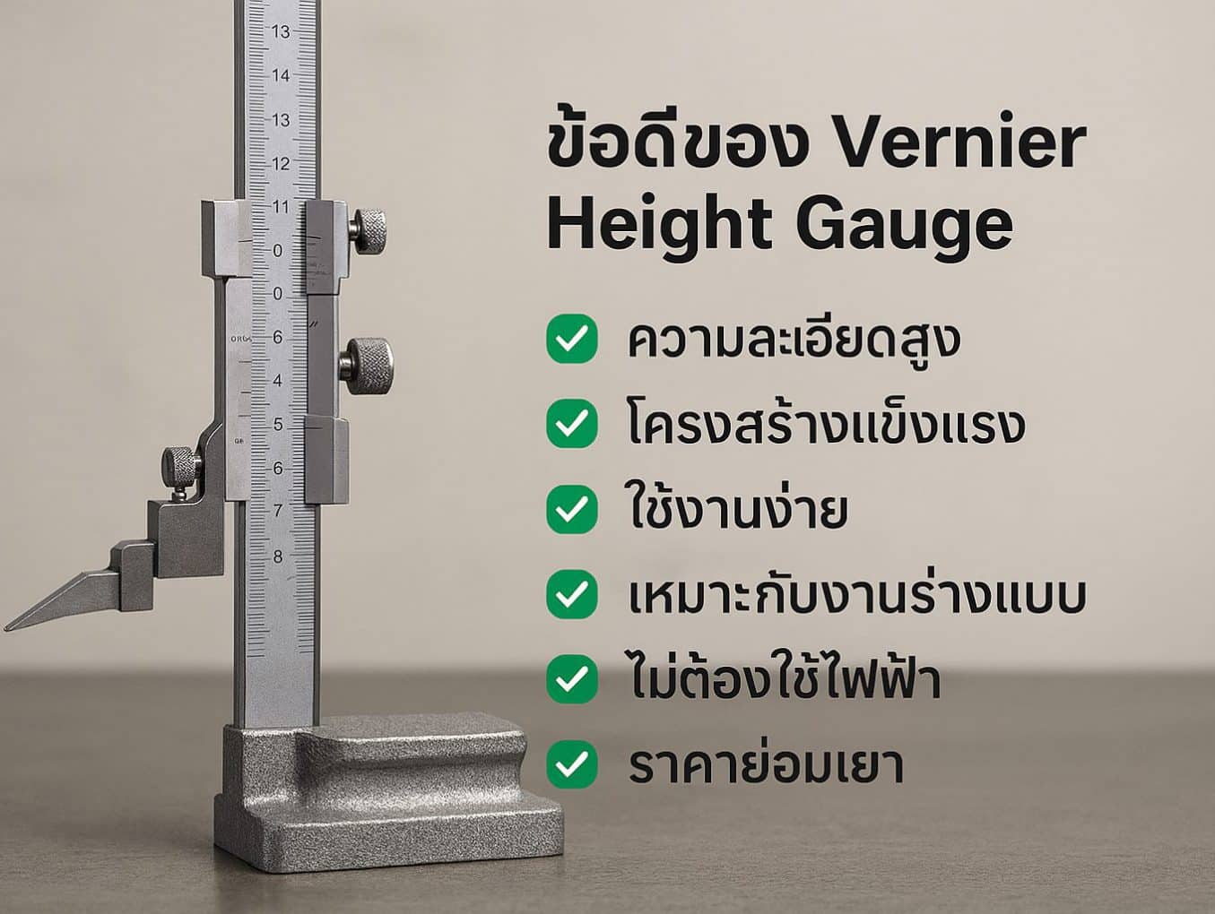 ข้อดีของ Vernier Height Gauge