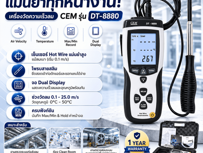 เครื่องวัดความเร็วลม CEM DT-8880