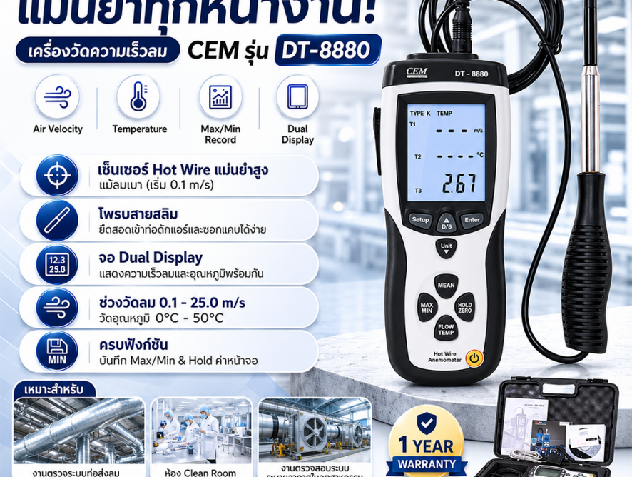 เครื่องวัดความเร็วลม CEM DT-8880